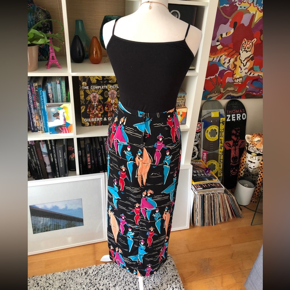 Vintage 80s Matchstick colorful skirt by Intriguing Threads Size 10 - Picture 1 of 8